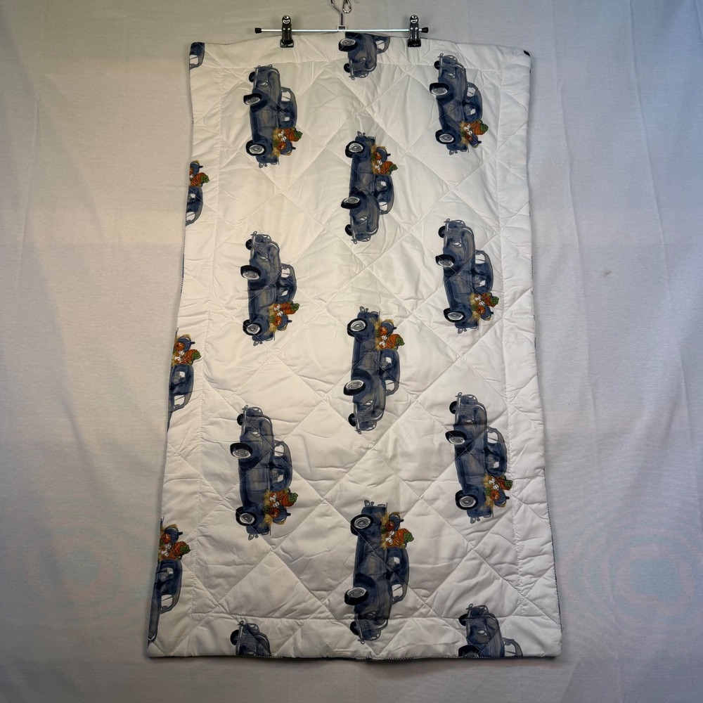Modern Southern Home Blue Truck Pumpkin Quilted Pillow Shams Set of 2 Farmhouse